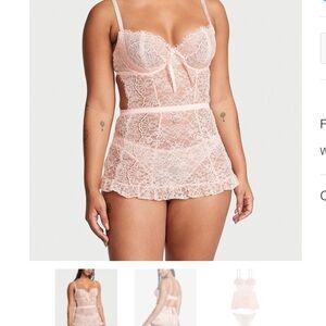 Wicked Unlined Shine Strap Lace Apron